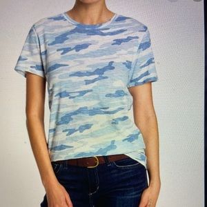 CAMOUFLAGE BLUE LUCKY BRAND WOMENS TEE SHIRT